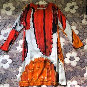 RISTO sheath dress twill faliance aperol small